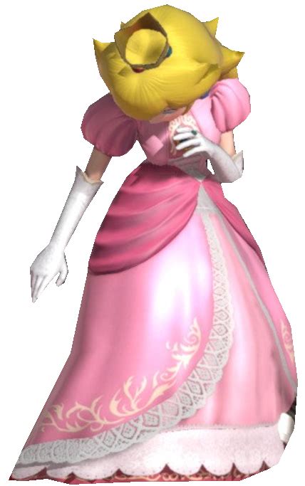 Princess Peach Dusting Off Her Dress By