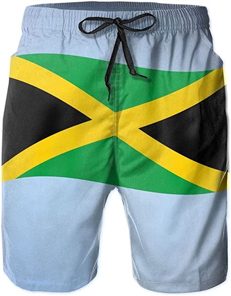 jamaica flag men s swim trunks quick dry beach shorts with