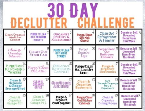 30 Day Declutter Challenge {free Printable} Centsable Momma