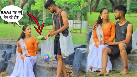 Selling Chips And Coldrinks 😨 In Garden Prank On Girlfriend Gone