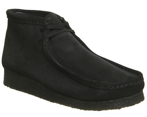 clarks originals wallabee boots black suede black sole mens casual shoes