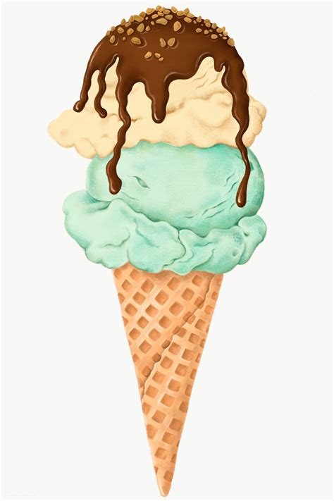 hand drawn ice cream cone transparent png  image  rawpixelcom