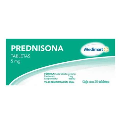 prednisona medimart 5 mg 20 tabletas walmart