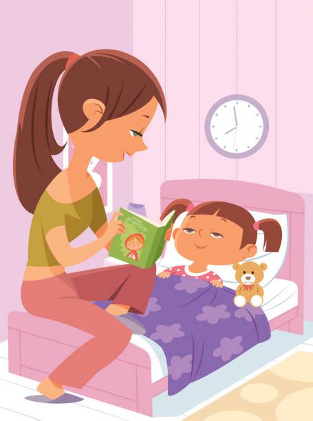 mom reading bedtime story illustrations royalty free vector graphics