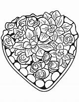 Coloring Heart Pages Hearts Adults Flowers Flower Valentines Made Bleeding Printable Drawing Kids sketch template