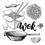 Drawing Chinese Food Wok Vector Paintingvalley sketch template