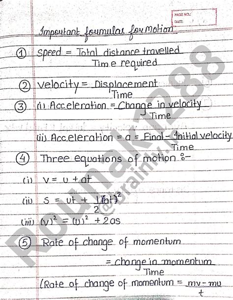 formulas  chapter laws  motion  class  physics