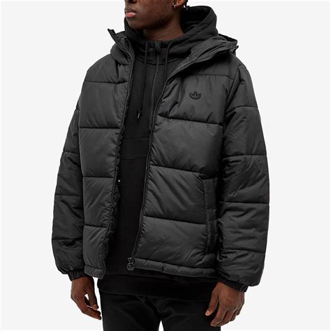 adidas padded hooded puffer jacket black