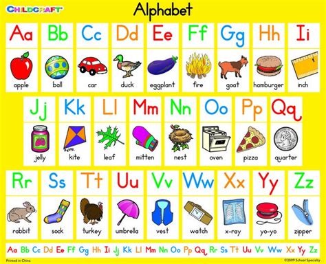 childcraft student sized english alphabet charts    inches set