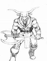 Minotaur Mythology Greek Drawing Creatures Drawings Line Fantasy Characters Other Narnia Mythical Mythological Around Tattoos Creature Tattoo Monster Bing Magical sketch template