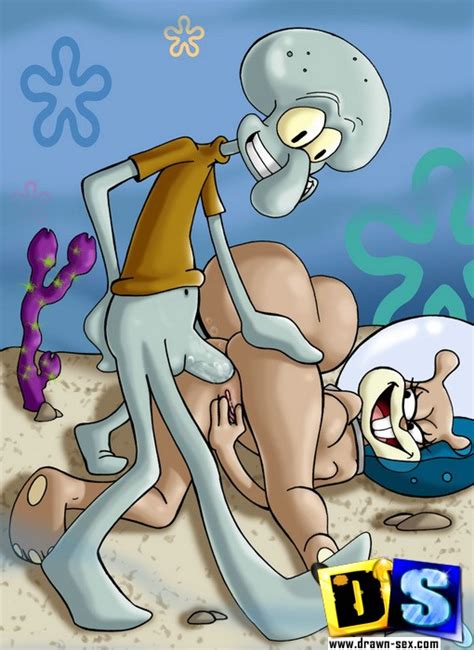 squidward bumps krabs bangs sandy and gets blowjob from