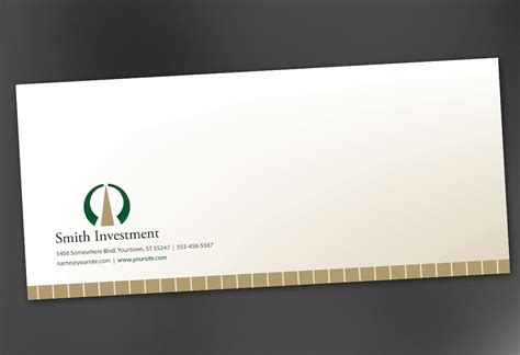 envelope template  investment  professional firms order custom envelope design