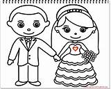 Wedding Coloring Kids Plus Google Twitter Groom Bride sketch template
