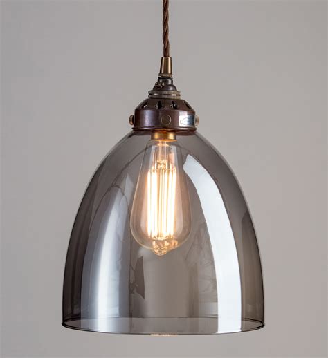 Smoked Glass Bell Shaped Ceiling Light