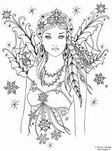 Coloring Fairy Pages Adult Fairies Printable Colouring Advanced Color Digi Book Mandala Print Books Stamp Angels Winter 4x6 Sheets Etsy sketch template