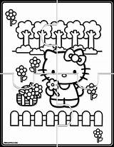 Kitty Hello Puzzle Puzzles Coloring Fun Activities Prekautism sketch template