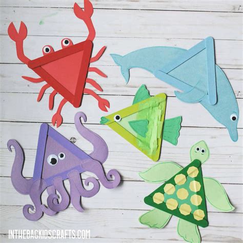 sea animal crafts   templates   bag kids crafts