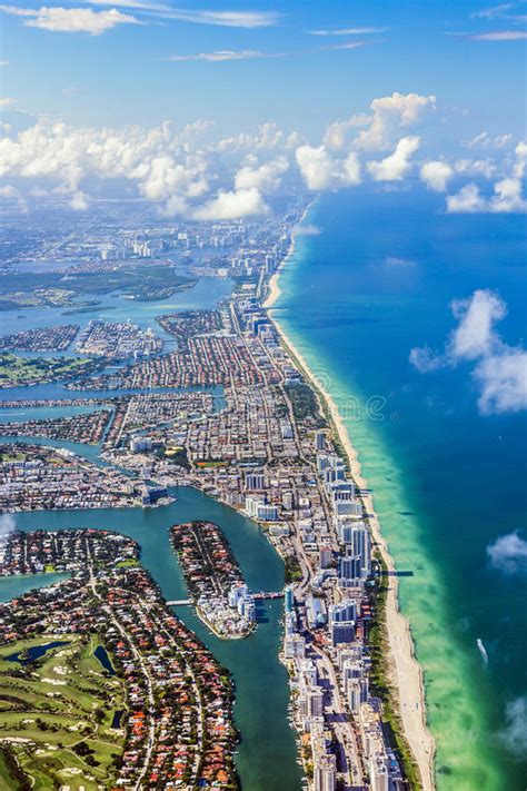 Powietrzna Linia Brzegowa Miami Zdjęcie Stock Obraz Złożonej Z