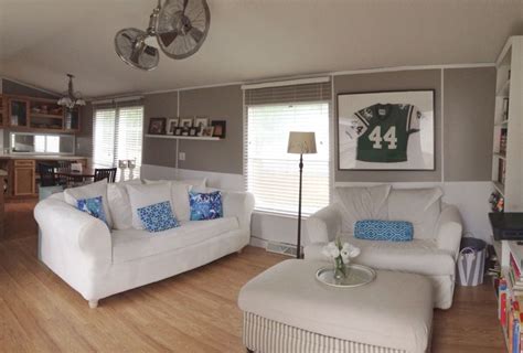 single wide manufactured mobile home remodel makeover living room great room open concept