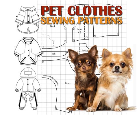 pet clothes patterns   sizes sewing pattern set etsy