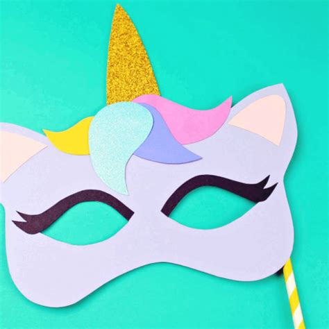 printable unicorn mask coloring page  template unicorn mask