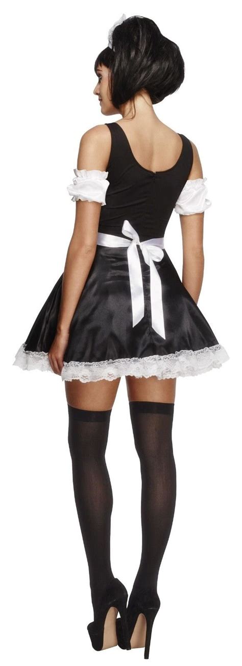 Ladies Flirty French Maid Fancy Dress Costume Womens Outfit By Smiffys