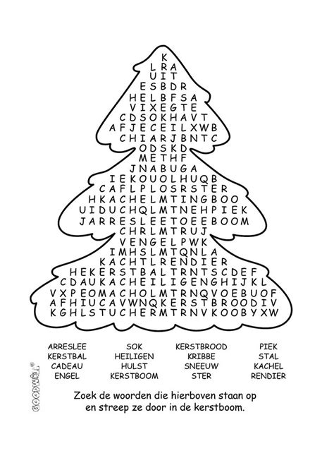 kers puzzel woordzoeker kerst knutselen kerst kleurplaten