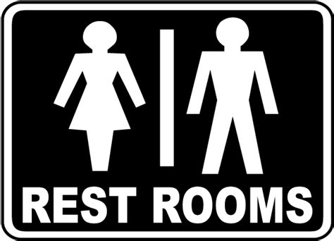 restrooms sign   safetysigncom