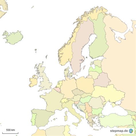 stepmap europa farbig landkarte fuer europa