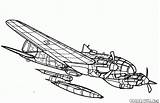 Bomber Coloring Heinkel 111h He Mitchell 25d North American Pages sketch template