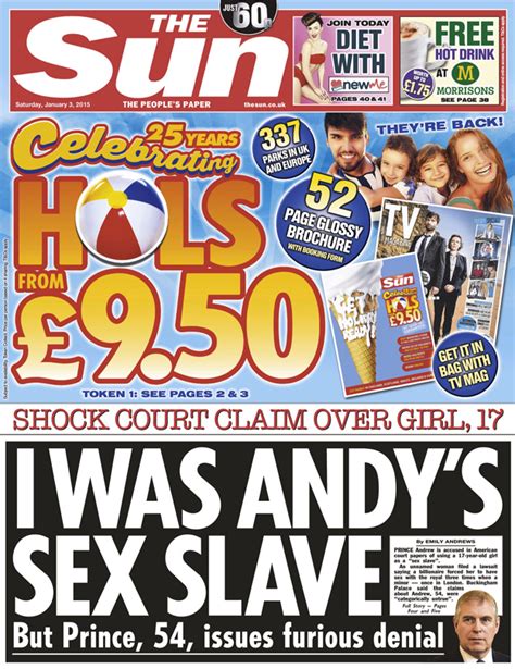 Newspaper Headlines Prince Andrew Sex Claim Denial And