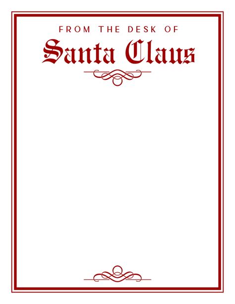 printable santa letterhead templates   printables printabulls