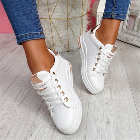 womens ladies wedge trainers lace  slip  party sneakers women shoes