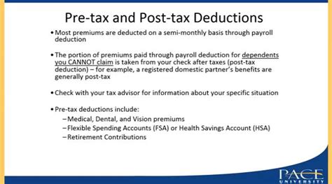 pre tax post tax deductions