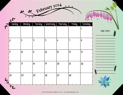 printable february  calendar february  calendar