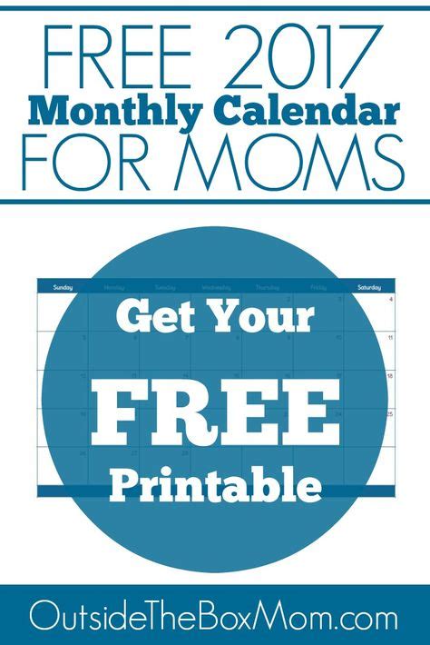 printable calendar  moms working mom blogs