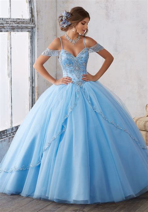 morilee quinceanera dresses style number 89135 jeweled beading on a split front tulle ballgown