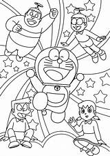 Doraemon Nobita Shizuka Suneo Gian Stampare Kanak Insieme Coloradisegni Koleksi Cartoni Pianetabambini Animati Children Gatto Páginas Pagine Mewarna Sketsa Cheerful sketch template