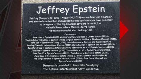 mystery jeffrey epstein statue erected in front of albuquerque city