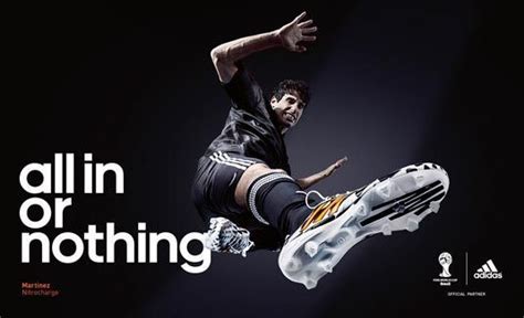 advertisement  adidas featuring  soccer player kicking  ball