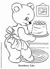 Bear Teddy Coloring Pages Strawberry Cake Momma Bears Activity Sheets Kids Honkingdonkey Cute Gif Choose Board sketch template