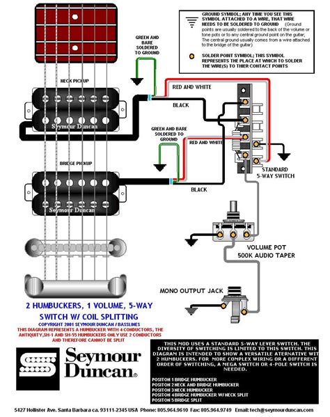 simple guitar pickup wiring diagram  humbuckers   blade switch wiring diagram pictures