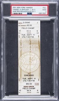lot detail september    york yankees  chicago white sox unused full game ticket