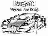 Coloring Bugatti Pages Car Awesome Veyron Sang Pur Color sketch template