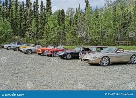 classic cars lined  editorial stock photo image  trip