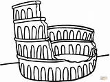Colosseum Drawing Rome Roman Coloring Clipart Draw Simple Ruined Drawings Pages Coliseum Easy Colloseum Vector Kids Ancient Italy Printable Clip sketch template