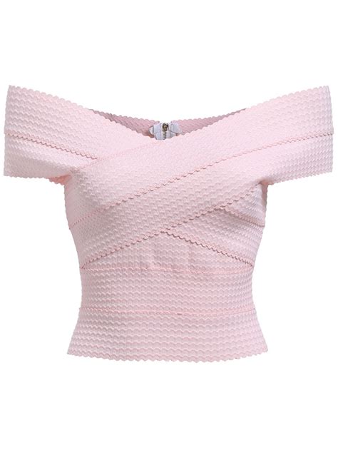 off shoulder striped crop pink top ropa blusas hombres