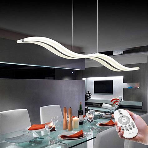 led pendant light modern wave design ceiling light chandelier fixture minimalist art acrylic