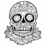 Caveira Mexicana Caveiras Mexicanas Pintar Mandalas Skulls sketch template