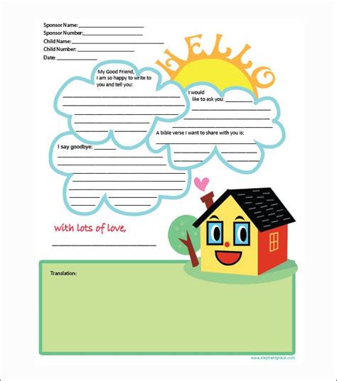 letter templates  kids  sample  format